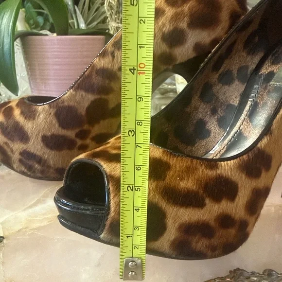 Dolce & Gabbana Leopard pony hair peep toe stiletto pumps size 36 fits US sz 6.5 - Picture 13 of 16